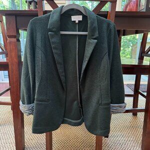 Skies Are Blue Dark Green Textured Blazer Medium